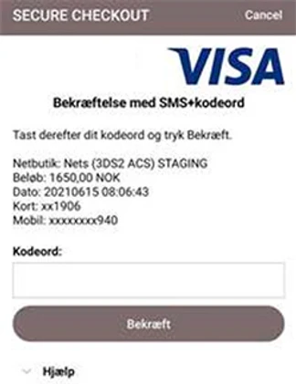 3DS besked når vi mangler dit mobilnummer
