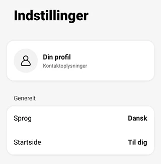 skift fra dansk mobilbank til engelsk via menuen