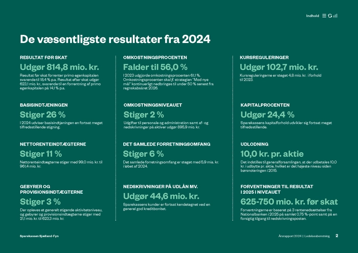 De væsentligste  resultater fra 2024