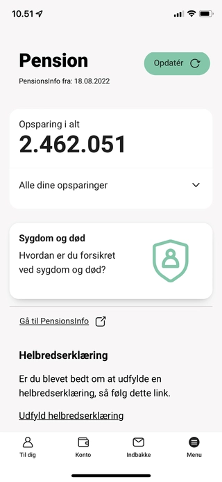 Opdater Pensionsinfo