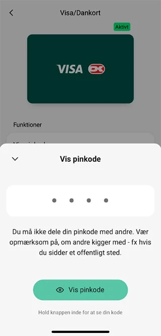 Se glemt pinkode til dit kort i din Mobilbank