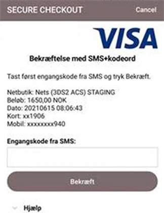 3DS besked når vi mangler dit mobilnummer