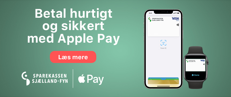 Betal hurtigt og sikkert med Apple Pay hos Sparekassen Sjælland-Fyn